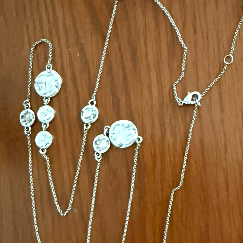 J. Jill Hammered Coin Hammered Necklace Earrings Bracelet Silver Lightweight